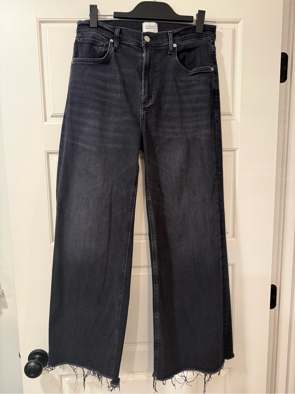 Citizens Of Humanity Lyra wide leg Raw-Hem Black size 28